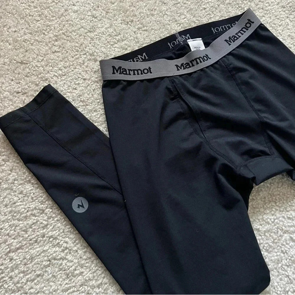 Marmot BaseLayer Tights Pants Men Size Small (30) M10990 Black Ski Snowboarding - Picture 2 of 16